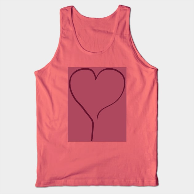 My Red Heart on the right line  - Oneliner Tank Top by Motiondust